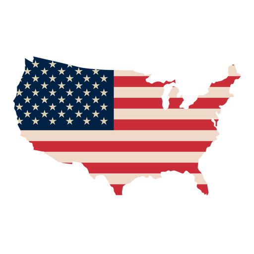 Usa flag print map