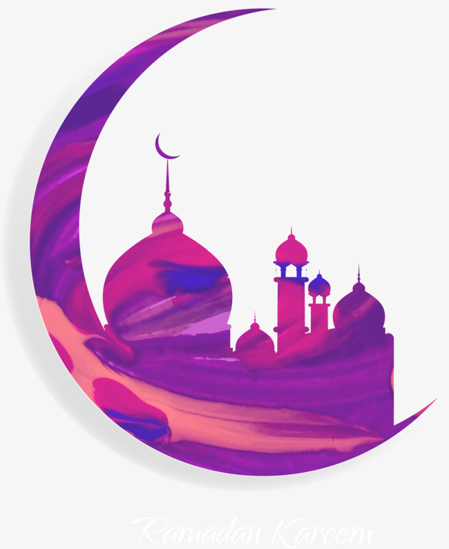 Vector painted purple moon an