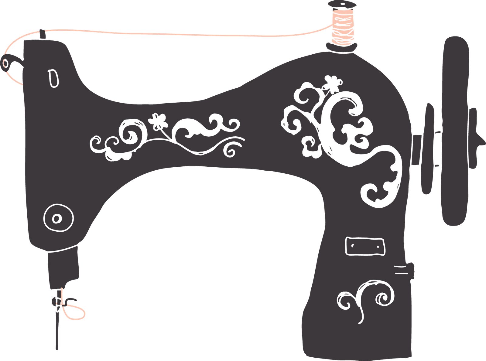 Sewing Machine clipart old fa