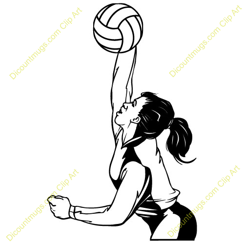 Girl Volleyball Spike Clipart
