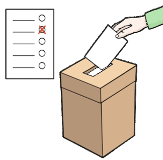 Wahlurne, Ausgeschnitten, Abs