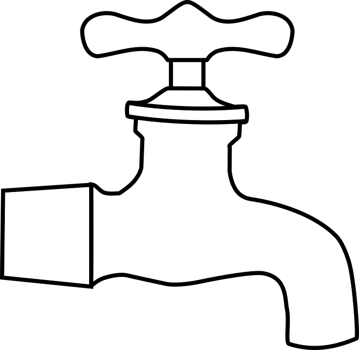 Water Faucet PNG Black And White - 152990