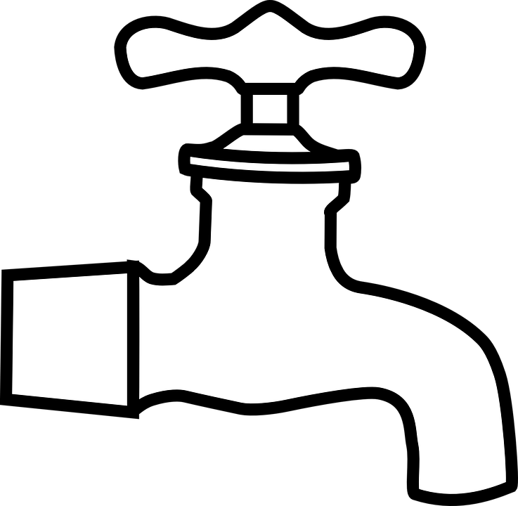 Water Faucet PNG Black And White - 152991