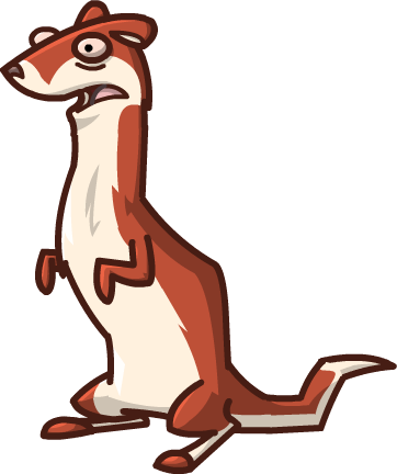 Cartoon weasel, Animal, Tail,