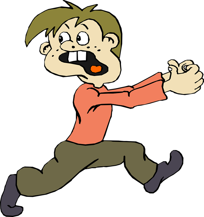 Cartoon Boy Running Away | Do