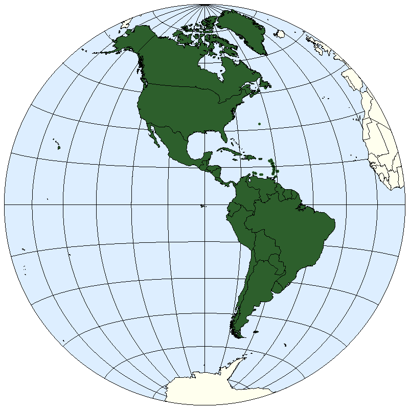 Map of the Western Hemisphere