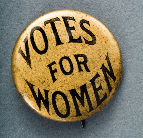 Woman suffrage button in the 