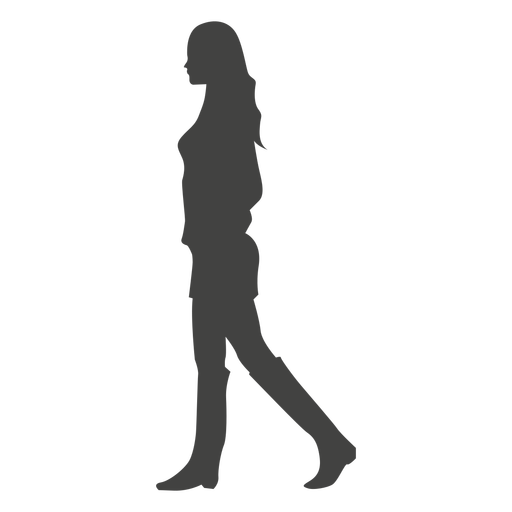 Young girl walking silhouette